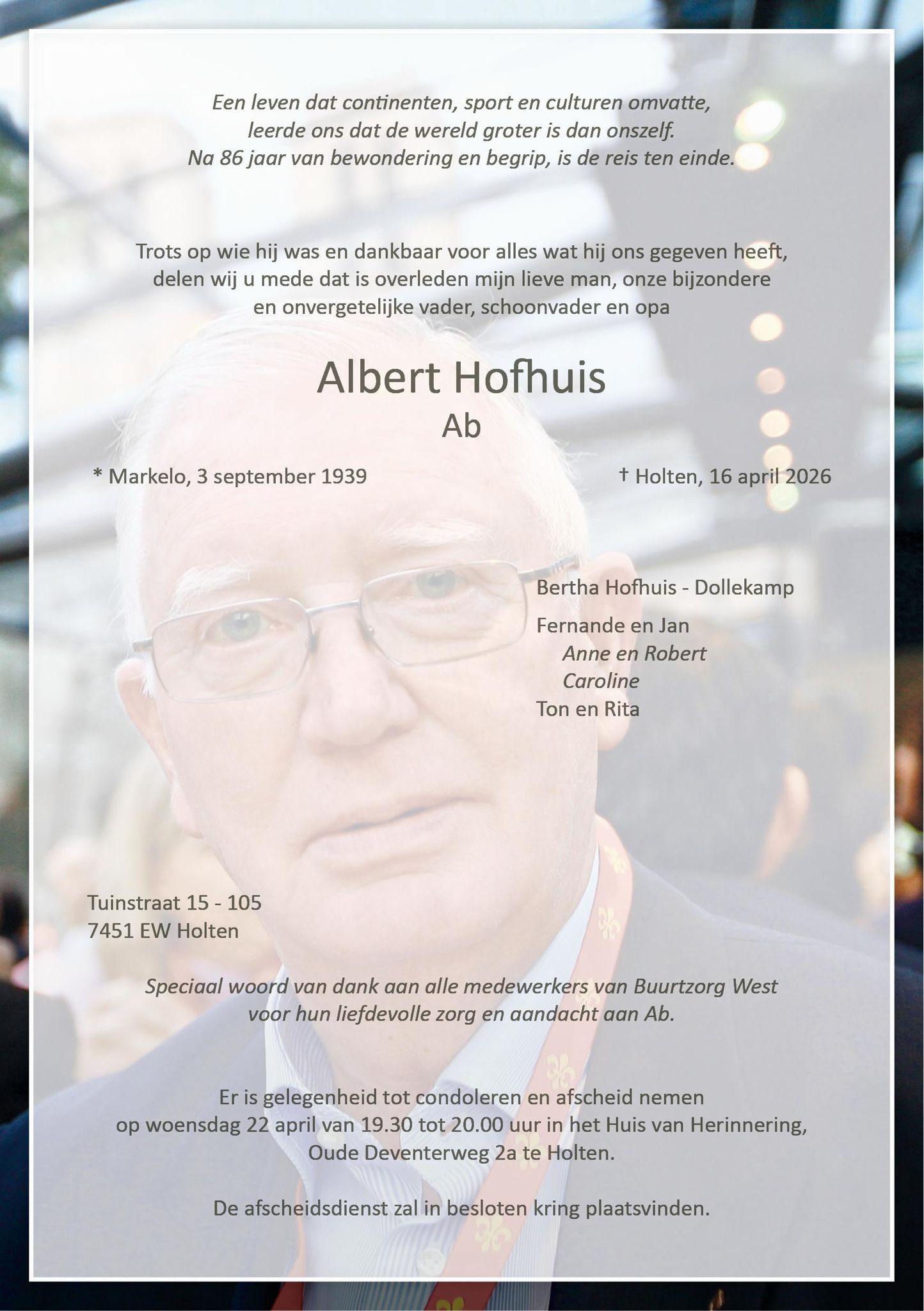 In memoriam Ab Hofhuis